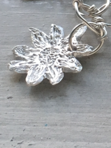 Silver Sunflower Charm 